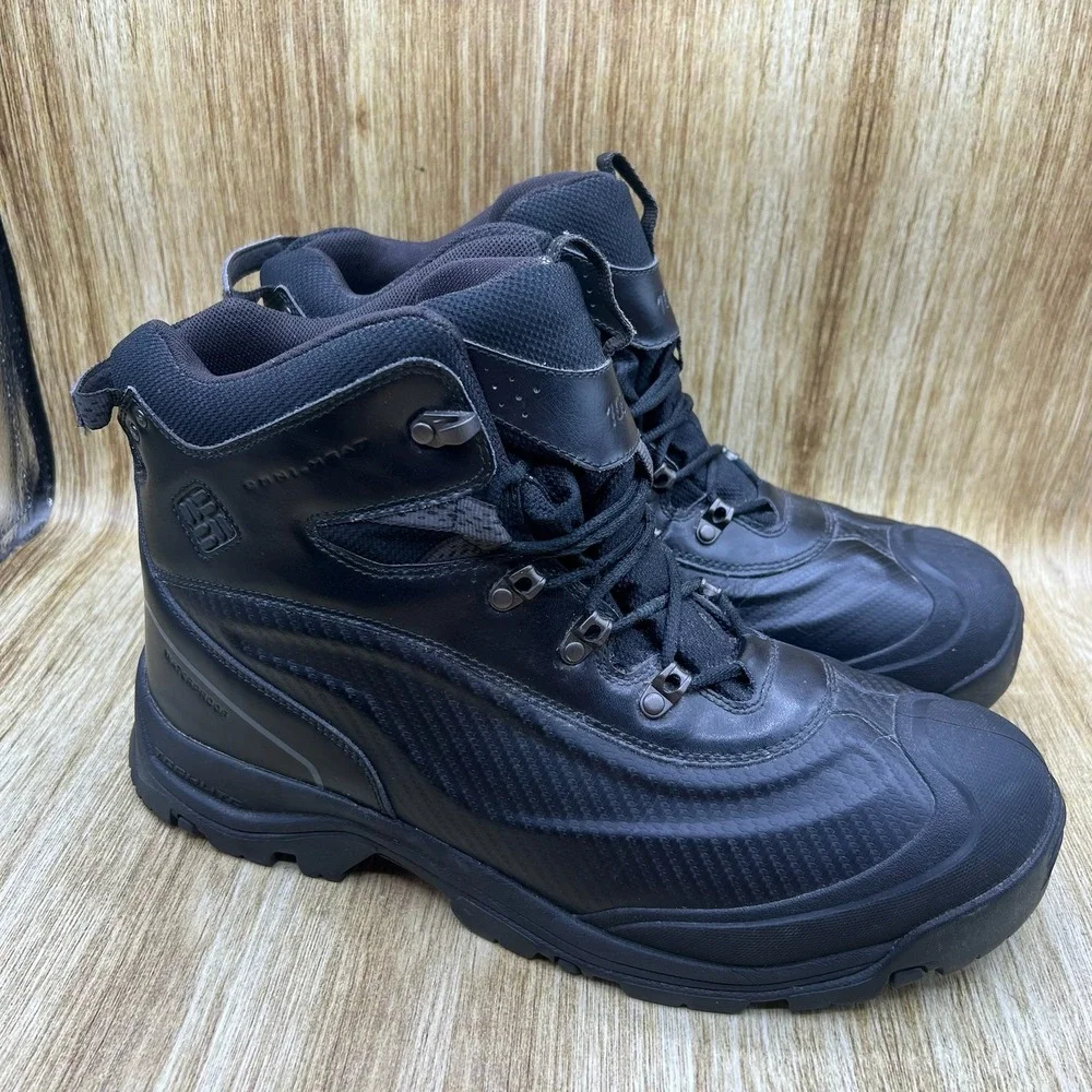 Columbia Bugaboot Plus II Hiking Boots Men's 14 Black Waterproof 100g Omni-Heat